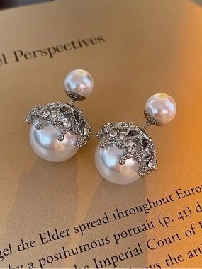 NWT Zircon Imitation Pearl Earrings